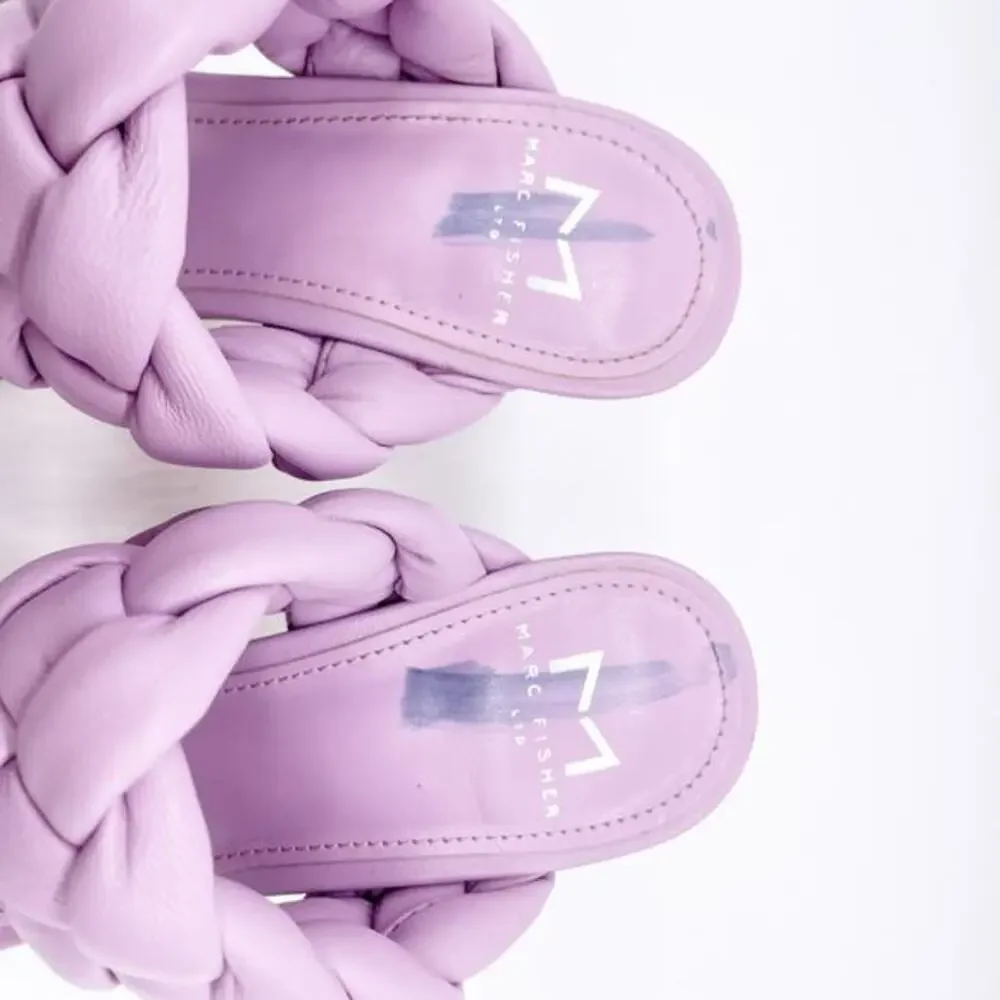 Marc Fisher Women's Light Purple Hammy Leather Block Heel Sandals Size 5M‎